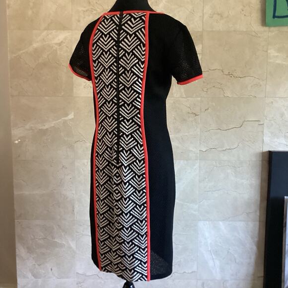 Yoana Baraschi Runway Dress 6 Black White Geometric Mesh Panel Colorblock Fall - Picture 8 of 11